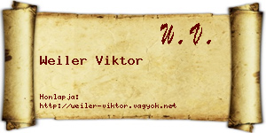 Weiler Viktor névjegykártya